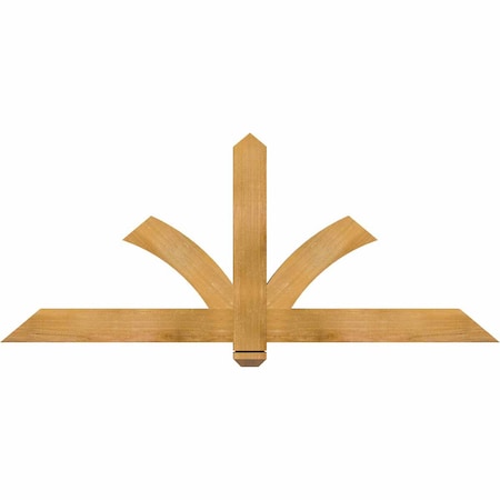 Ekena Millwork Redmond Rough Sawn Timber Gable Bracket, Western Red Cedar, 60"W x 25"H x 2"D x 4"F, 10/12 Pitch GBW060X25X0204RED00RWR